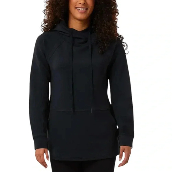 32 Degrees Tech Hoodie Women’s M Black Soft Stretch Loungewear Comfycore NWT - Picture 1 of 11